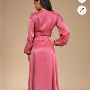 Lulus satin wrap dress